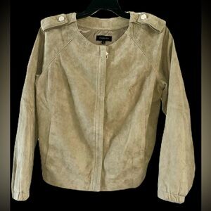 Talbots Taupe Suede Jacket Jackie Fit Size 14